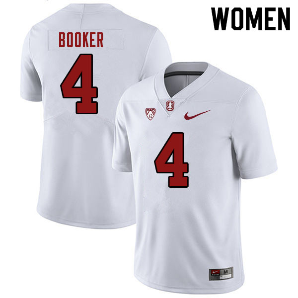Women #4 Thomas Booker Stanford Cardinal College Football Jerseys Sale-White - Click Image to Close